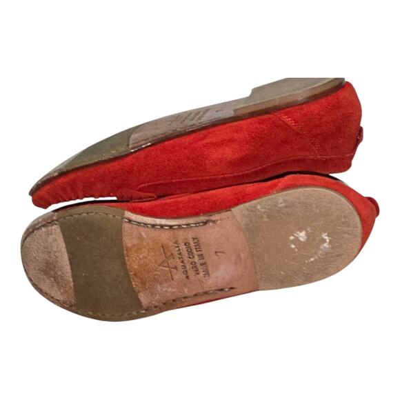 Aquatalia Suede Penny Loafers Women's 7‎ BRIGHT Red Pink - Picture 8 of 9